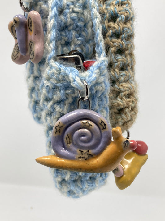 Ceramic Charm Crochet Lighter Holder Necklace