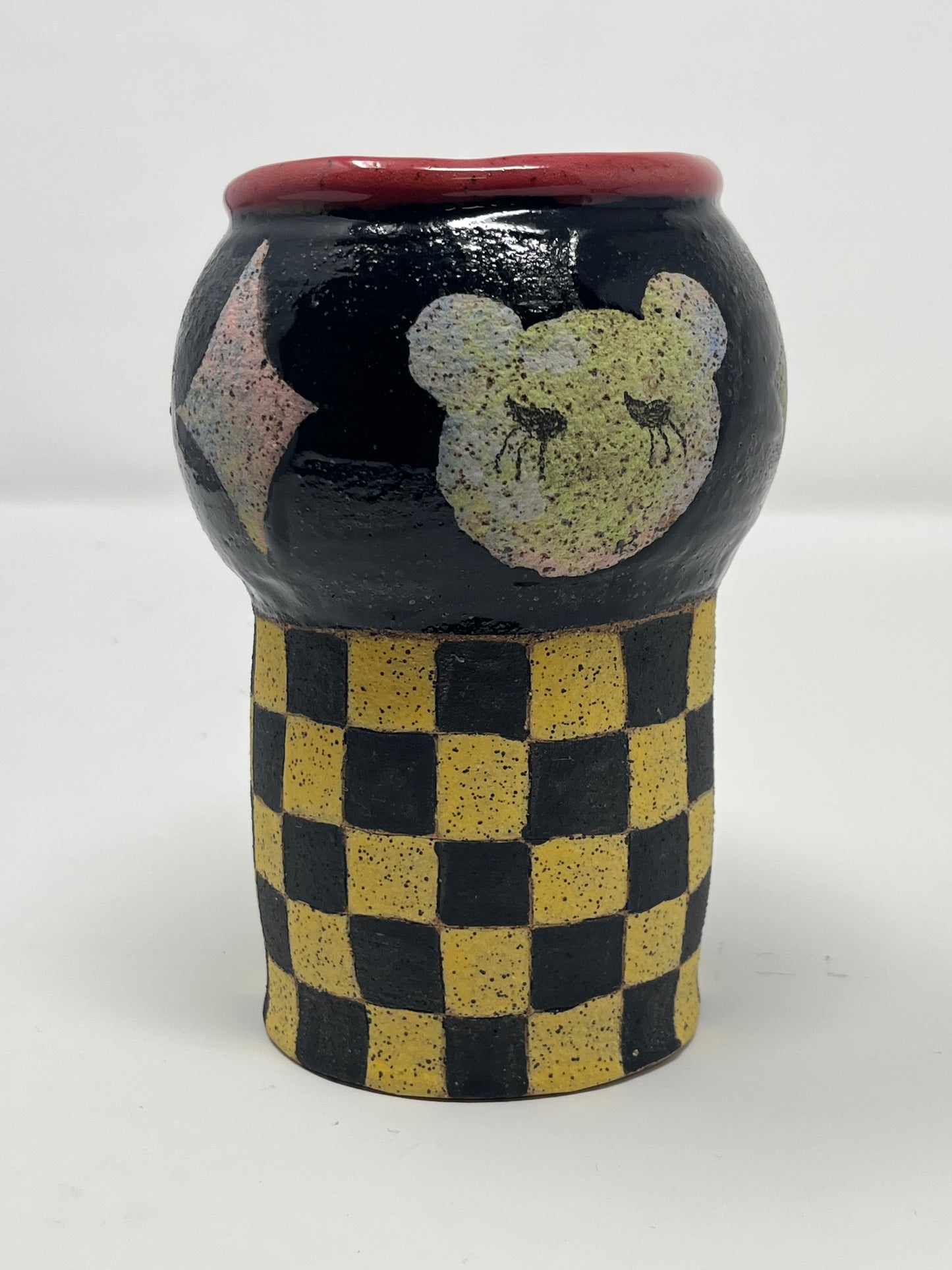 Checkered Pastel Cut Outs Vase