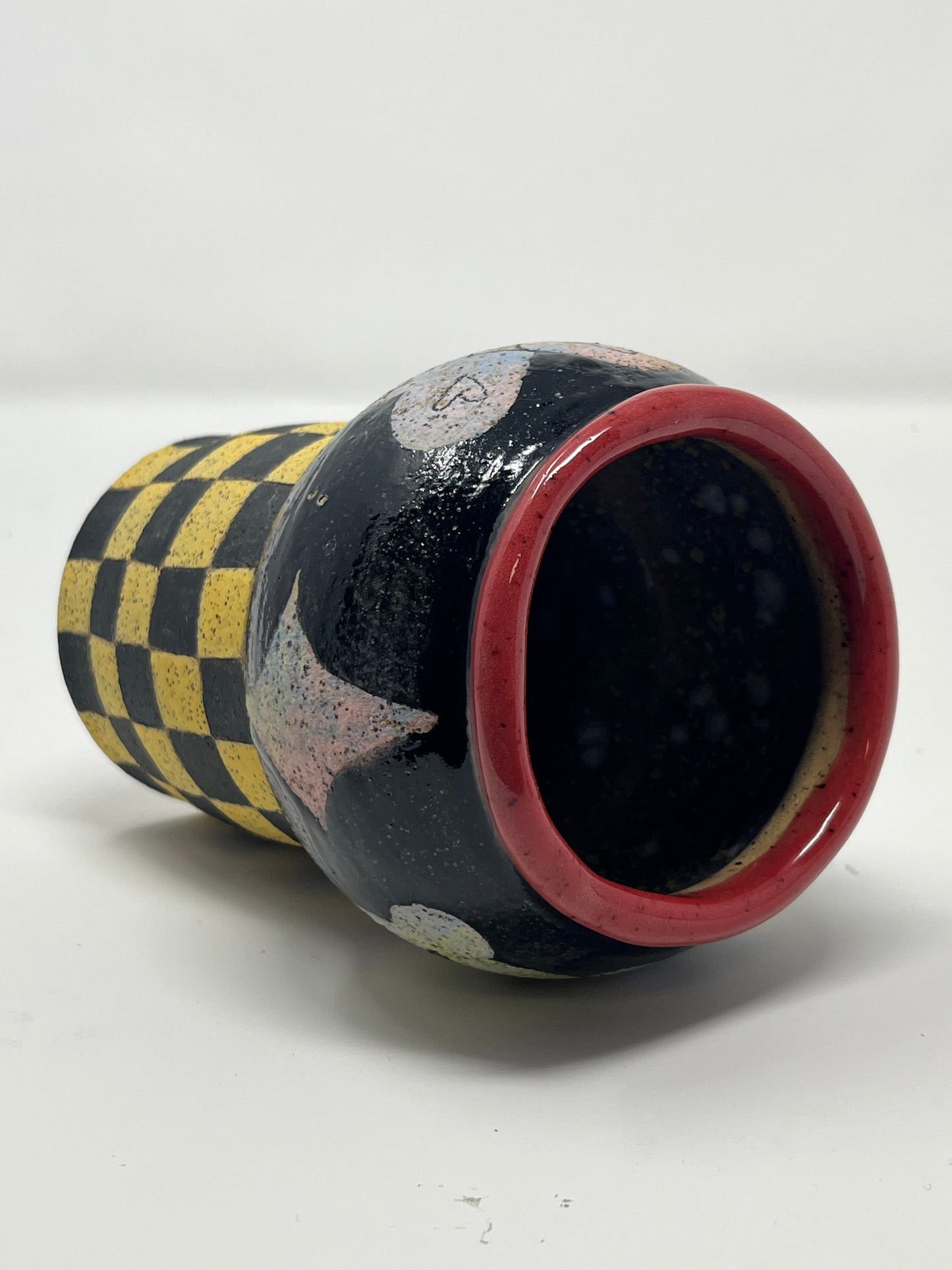 Checkered Pastel Cut Outs Vase