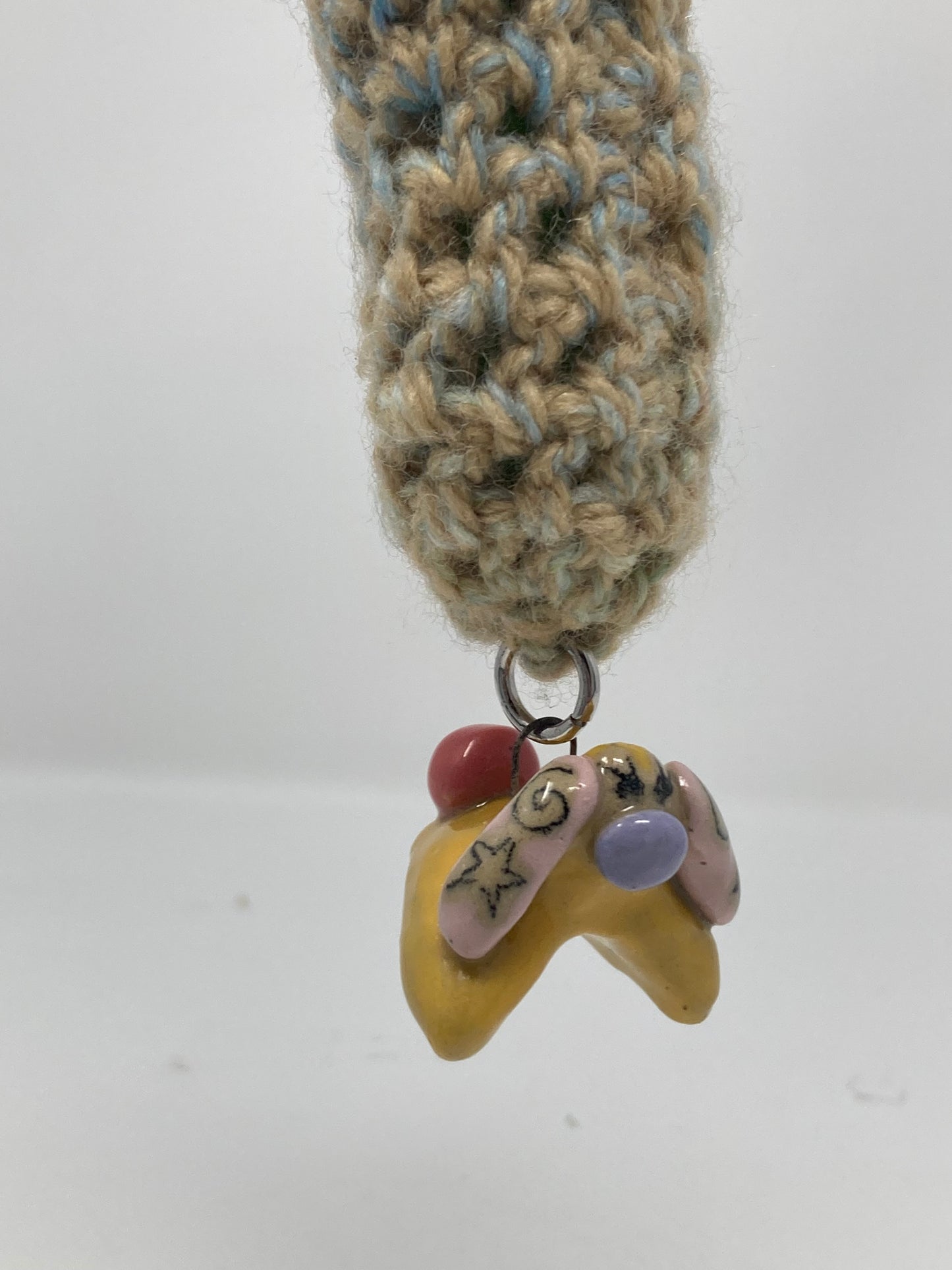 Ceramic Charm Crochet Lighter Holder Necklace