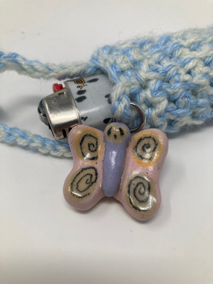 Ceramic Charm Crochet Lighter Holder Necklace