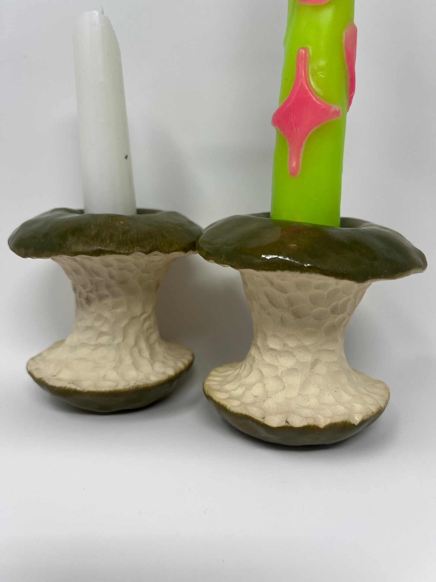 Green Apple Core Candle Holders