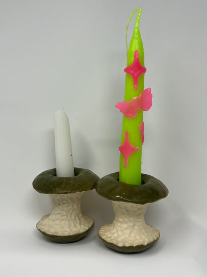 Green Apple Core Candle Holders