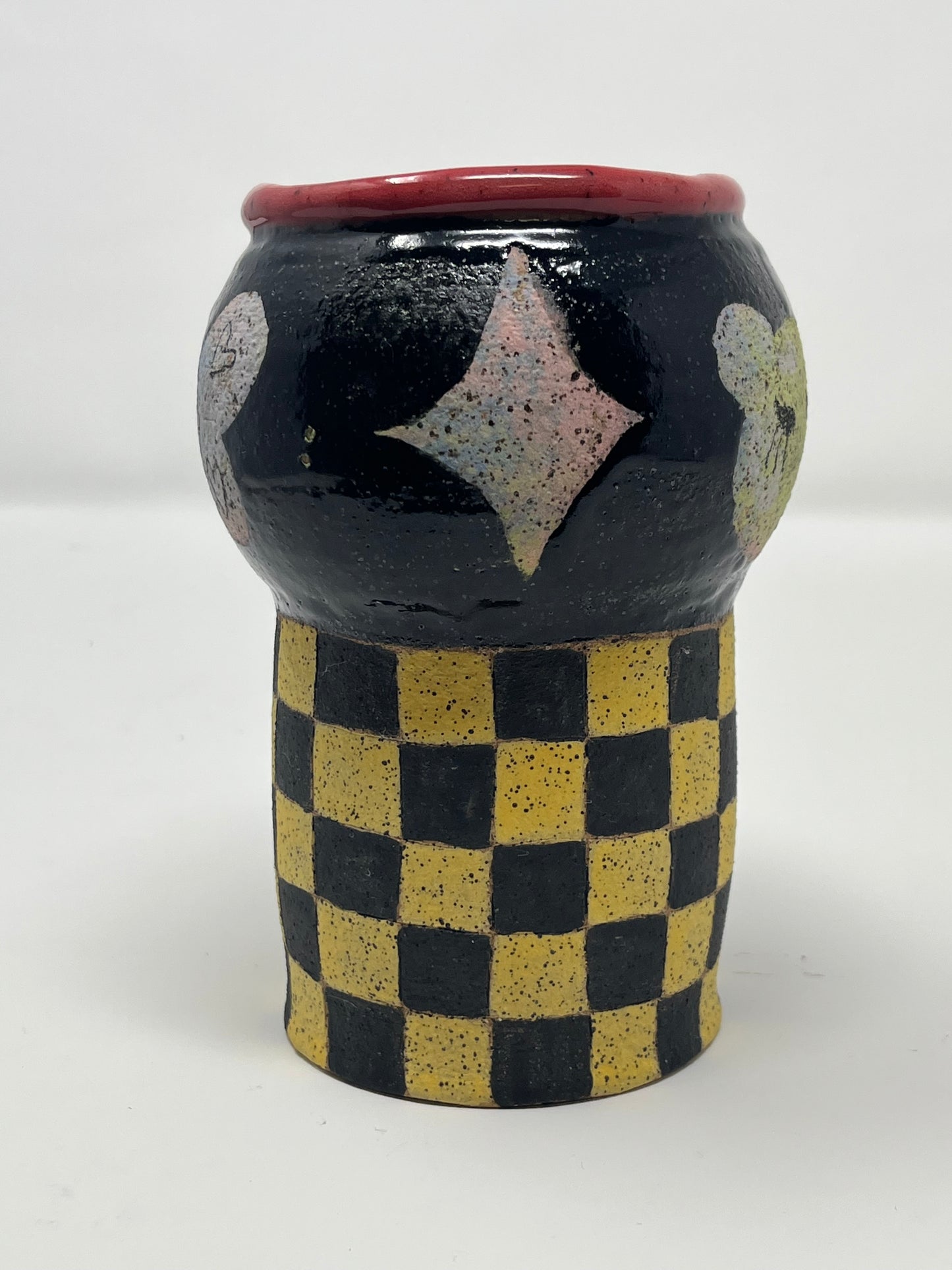 Checkered Pastel Cut Outs Vase
