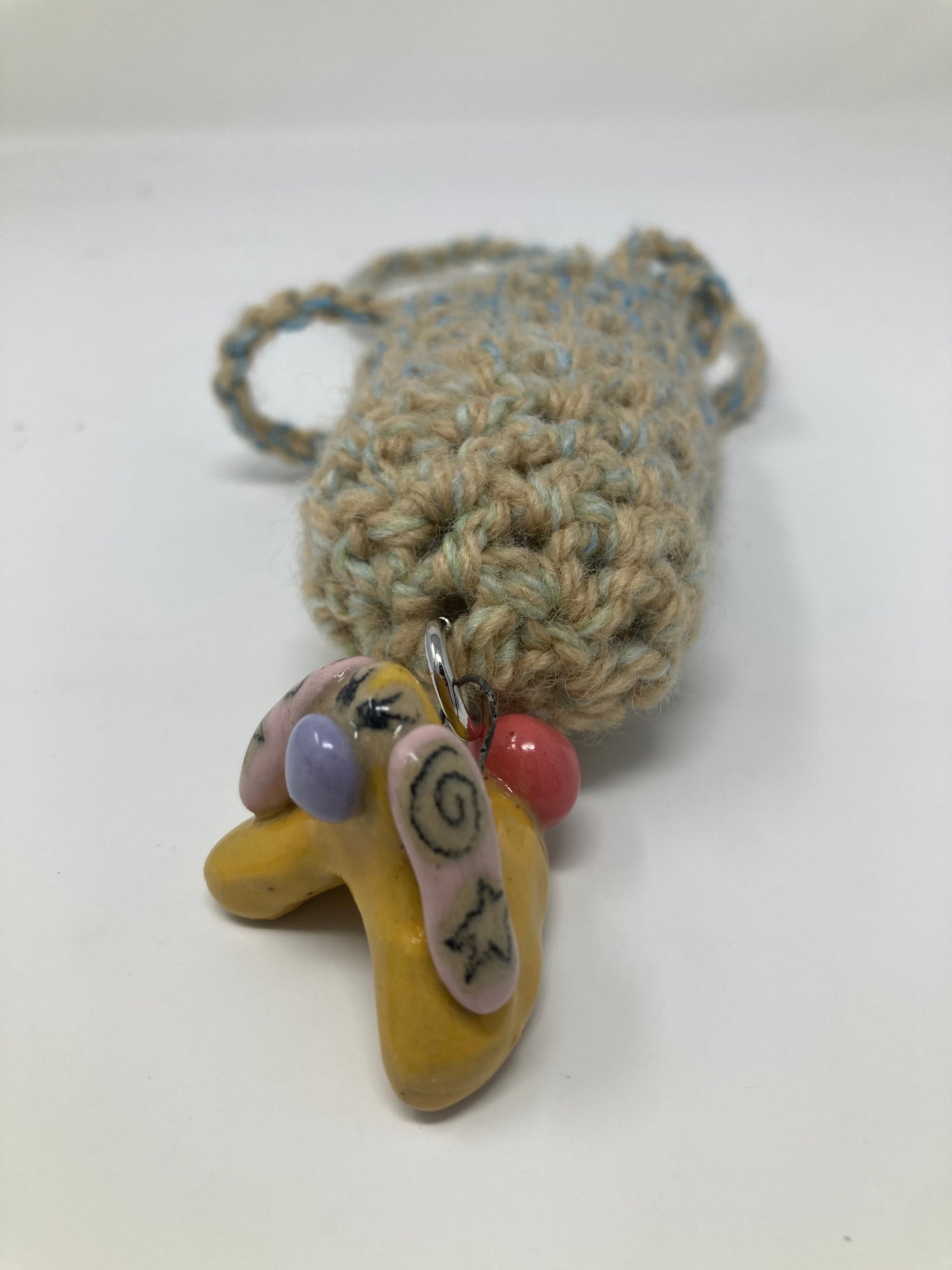 Ceramic Charm Crochet Lighter Holder Necklace