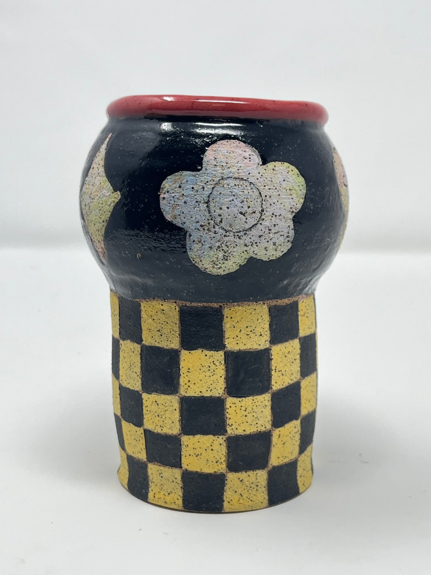 Checkered Pastel Cut Outs Vase