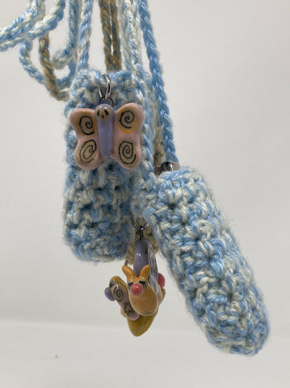 Ceramic Charm Crochet Lighter Holder Necklace