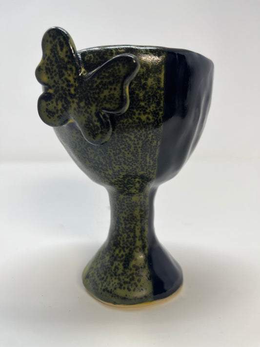 Black & Yellow Butterfly Goblet