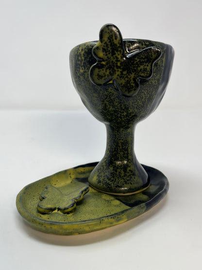 Black & Yellow Butterfly Goblet