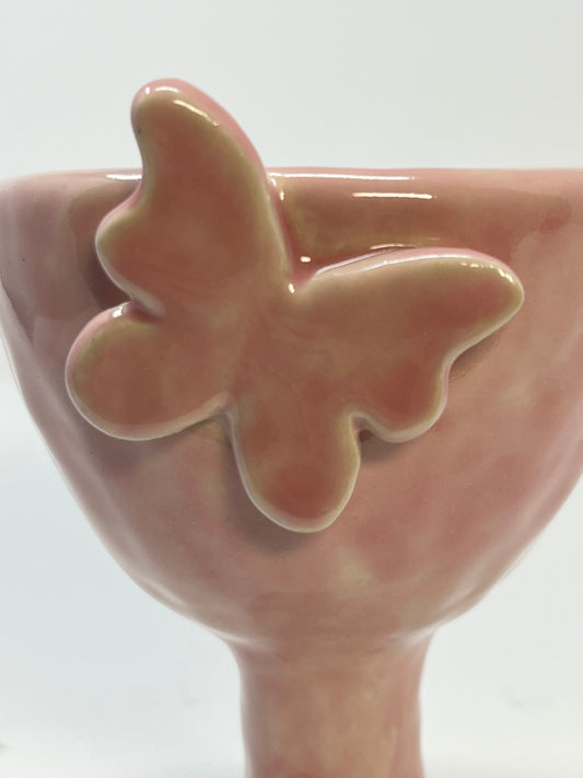 Pink Butterfly Goblet