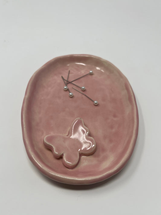 Pink Butterfly Dish