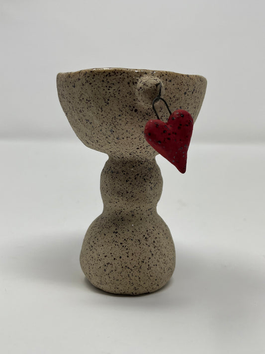 Heart Charms Speckled Goblet or Candle Holder