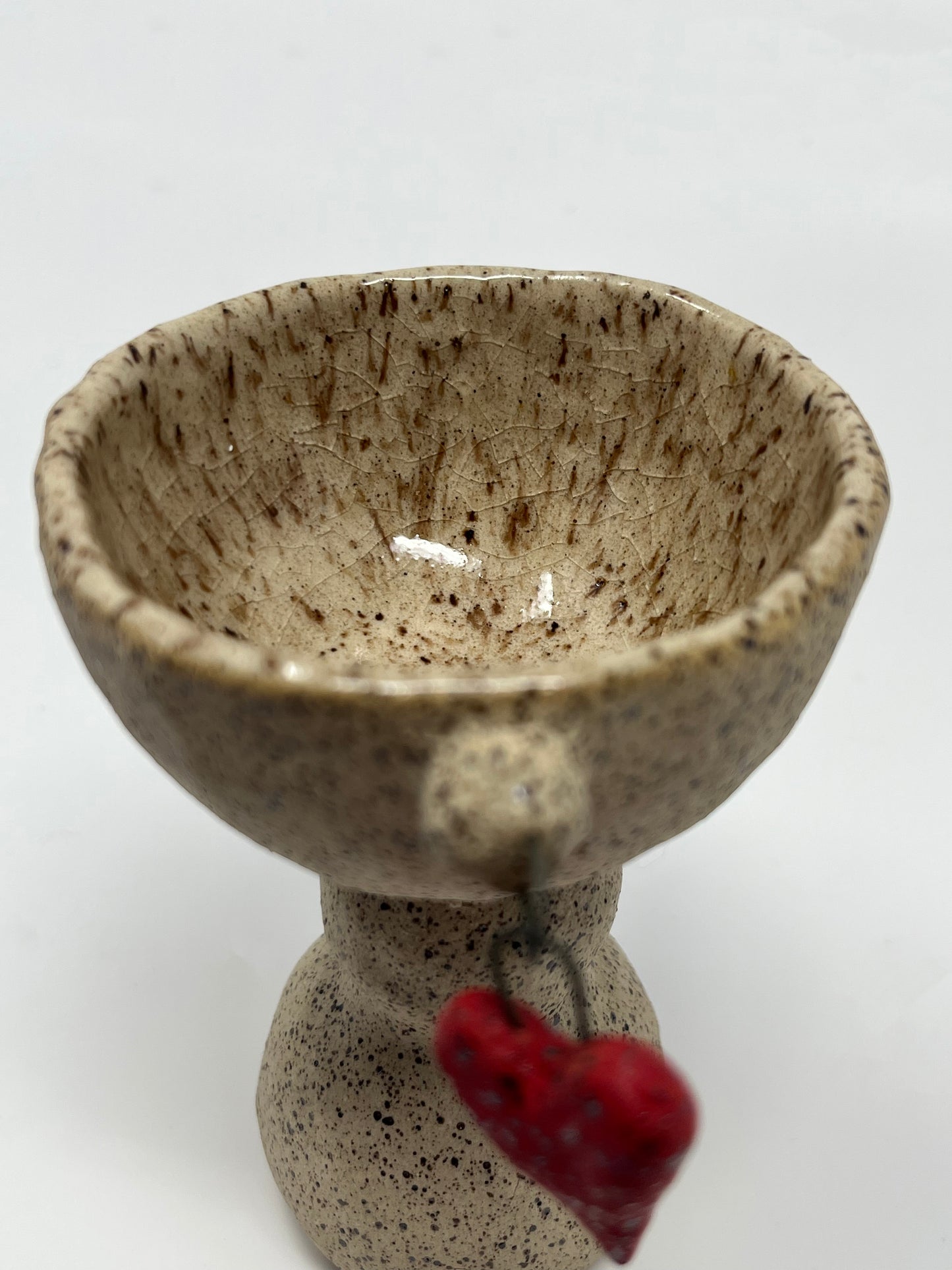 Heart Charms Speckled Goblet or Candle Holder