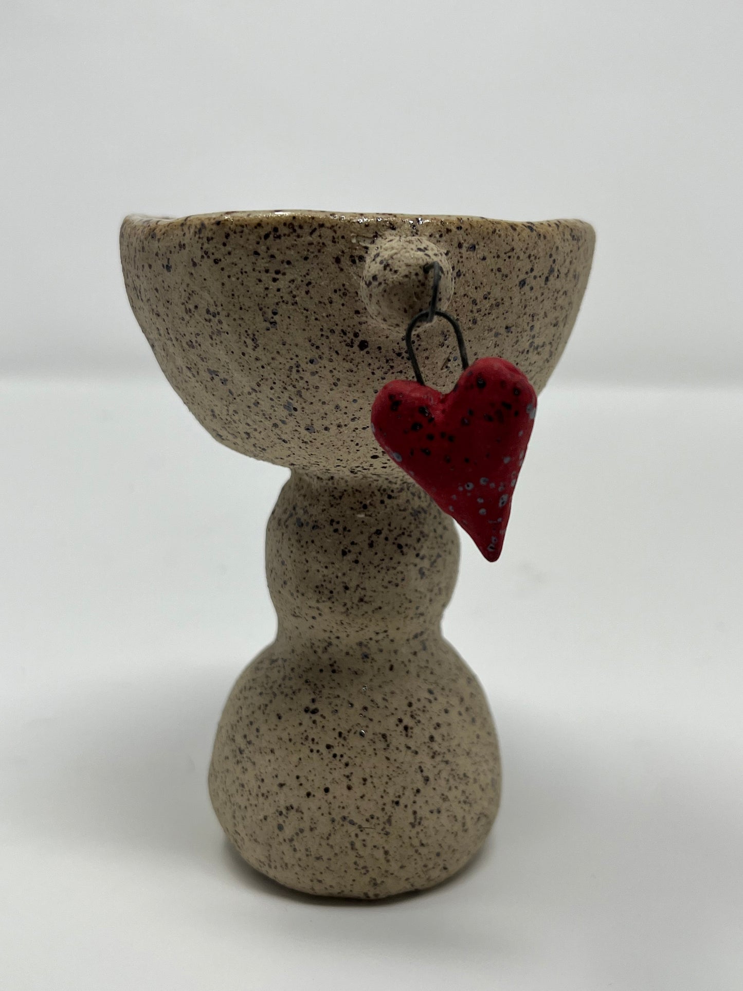 Heart Charms Speckled Goblet or Candle Holder