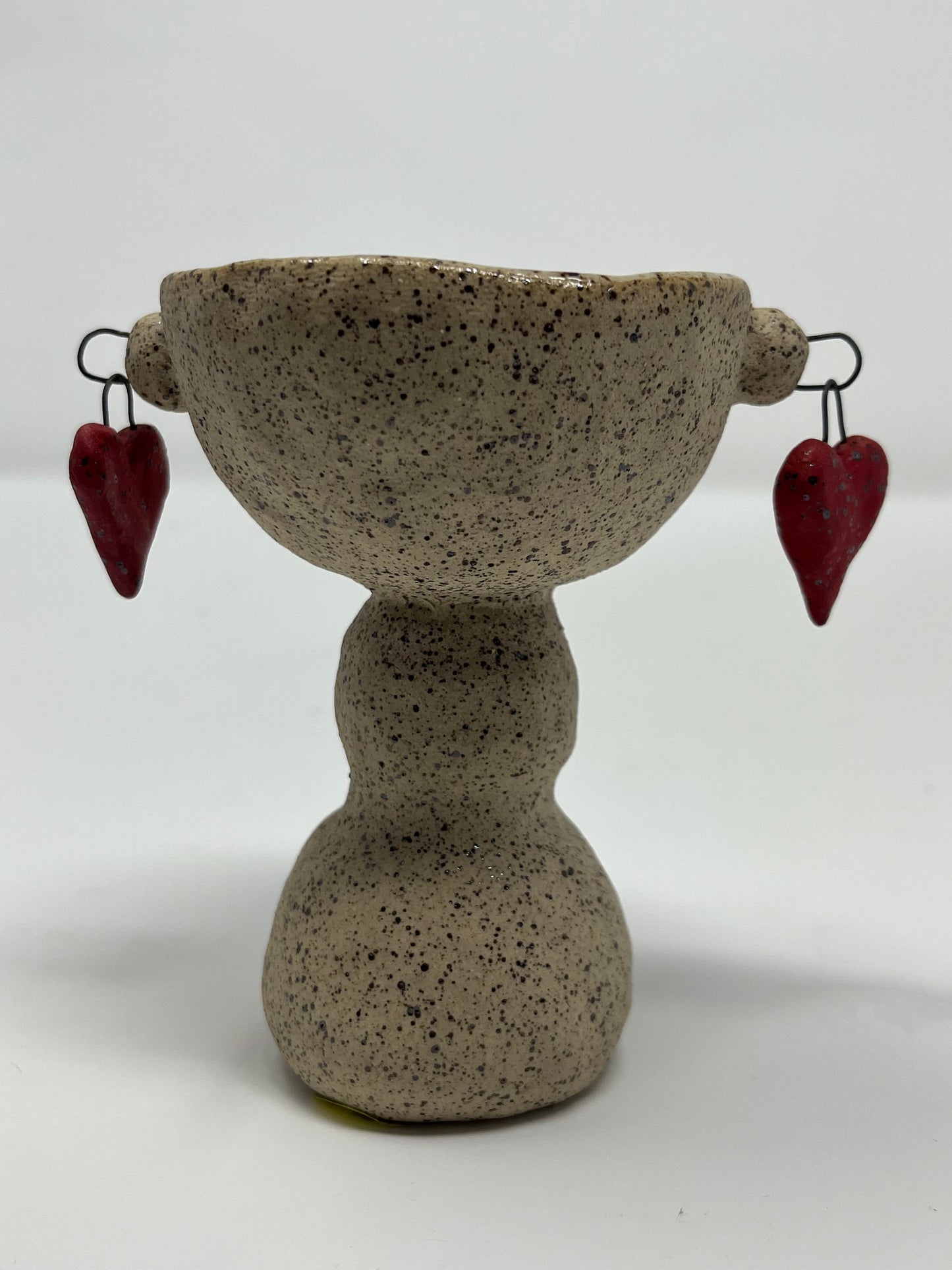 Heart Charms Speckled Goblet or Candle Holder