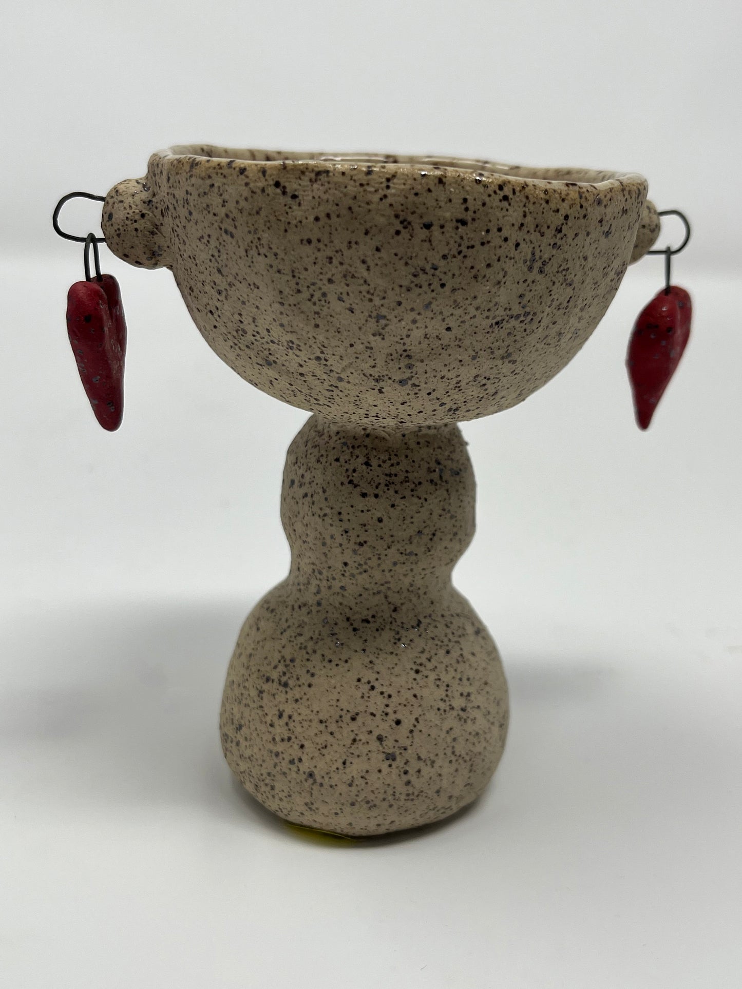 Heart Charms Speckled Goblet or Candle Holder